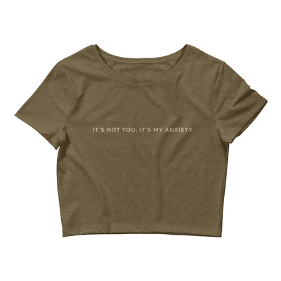 Jenna Lee 'It's Not You, It's My Anxiety' Olive Crop Top