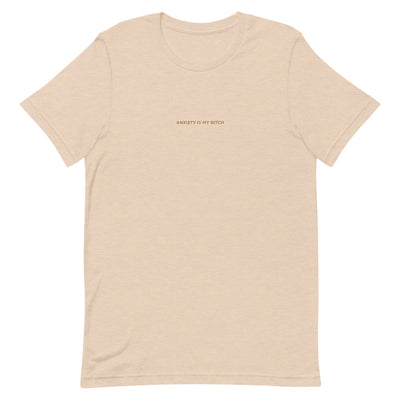 Jenna Lee 'Anxiety Is My Bitch' Nude Embroidered Tee