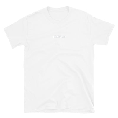 Jenna Lee 'Normalize Nudes' White Embroidered Tee
